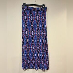 Rue21 Vibrant Blue and Pink Maxi Skirt